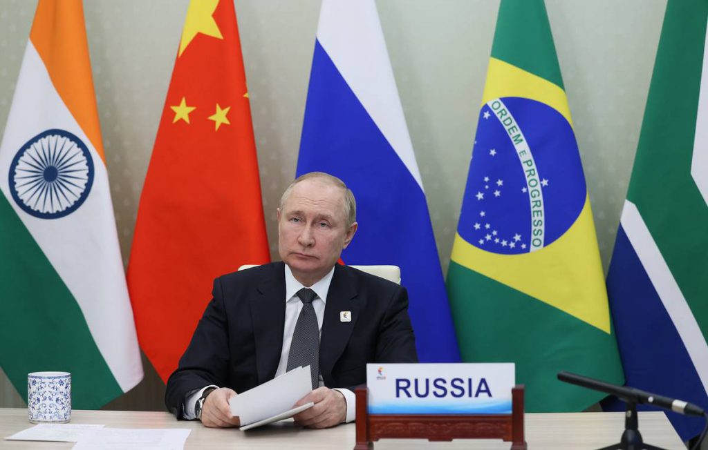 Russian President Vladimir Putin speaking about BRICS